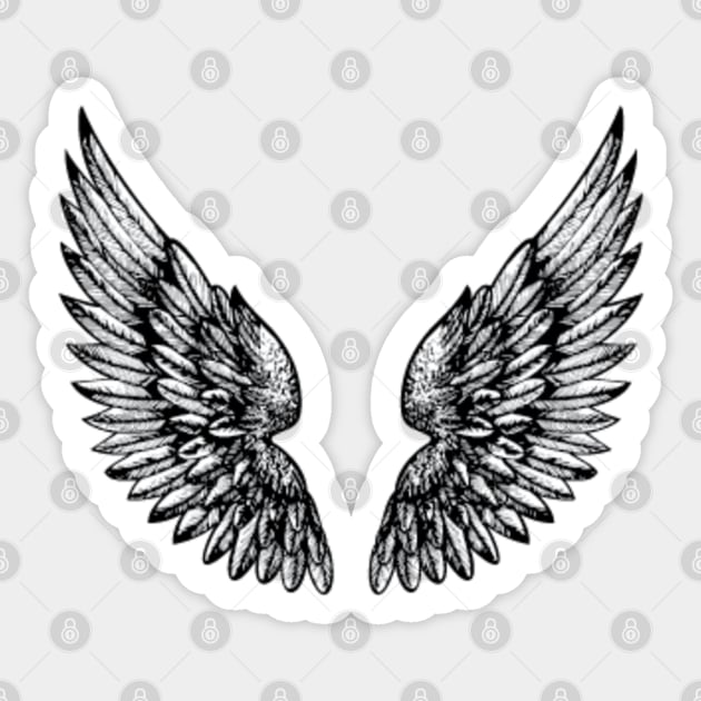 Vintage Angel Wings Graphic Tee. Sticker by PoizonBrand